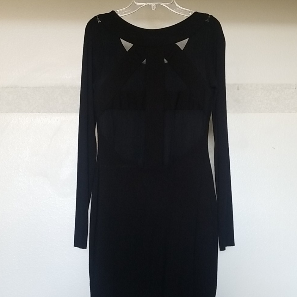 Mesh back long sleeve dress